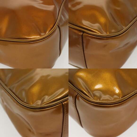 GUCCI Bamboo Hand Bag Patent Leather Gold 001 1705 001 1705 - Picture 10 of 12